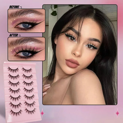 7 pairs of reusable fairy tale style false eyelashes - A-type doll natural appearance,