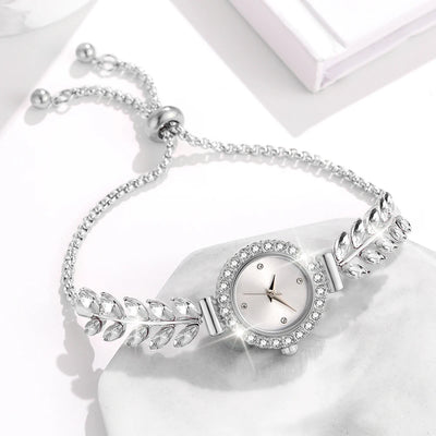 6PCS Silver Women Watch Light Luxury