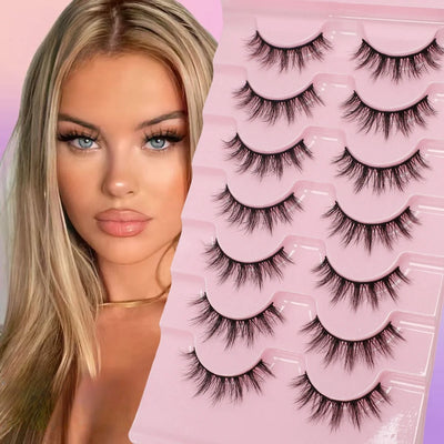 7 pairs of reusable fairy tale style false eyelashes - A-type doll natural appearance,