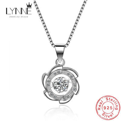 Women Jewelry Elegant Can Dance Rhinestone Round Windmill Pendant Necklaces