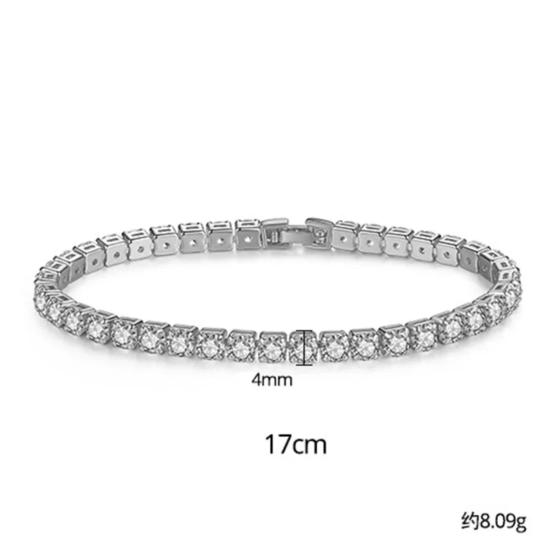 New Luxury Silver Color on Hand 4MM 17CM