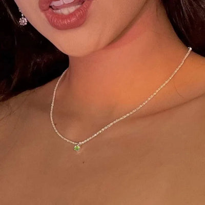 Silver Color Sparkling Necklace For Women Trendy Clavicle Chain