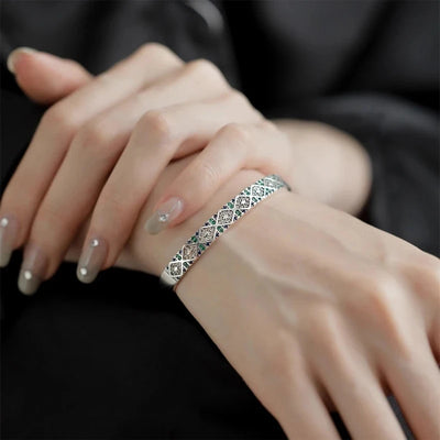 Mewanry Silver Color Sparkling Zircon Bracelet