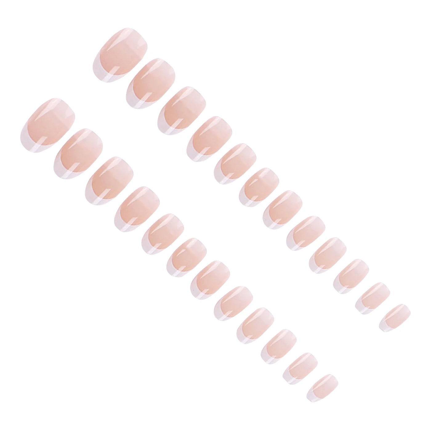 Nude Color Fake Nails for Women and Girls Short Round Head Press on Nails