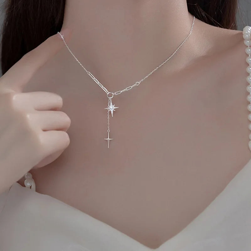 Silver Color Y Necklace For Women Fashion