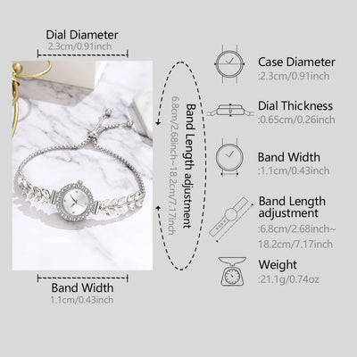 6PCS Silver Women Watch Light Luxury