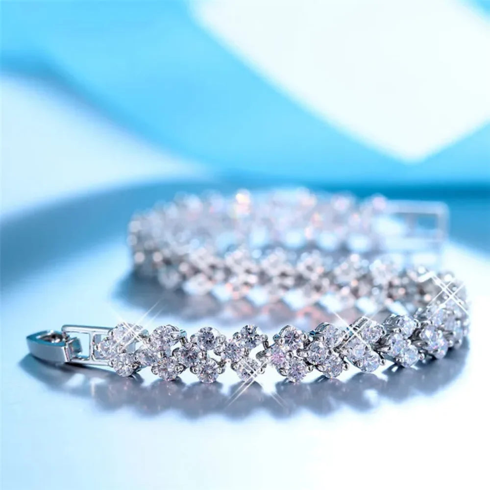 Luxury Jewelry for Women Roma Silver Color Charm Bracelet