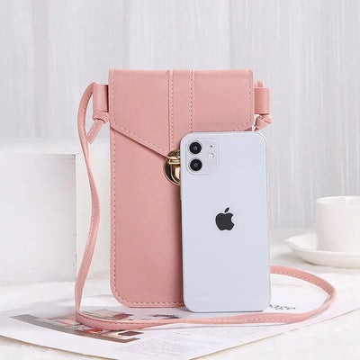 Ladies Touch Screen Cell Phone Purse Smartphone Wallet PU Leather