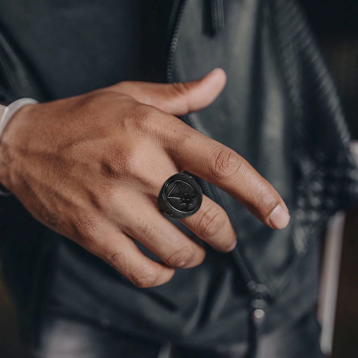 Devil Symbol Signet Ring