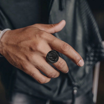 Devil Symbol Signet Ring