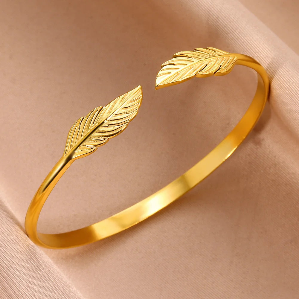 Stainless Steel Bracelets for Women Luxury Gold Color Snake Bangle