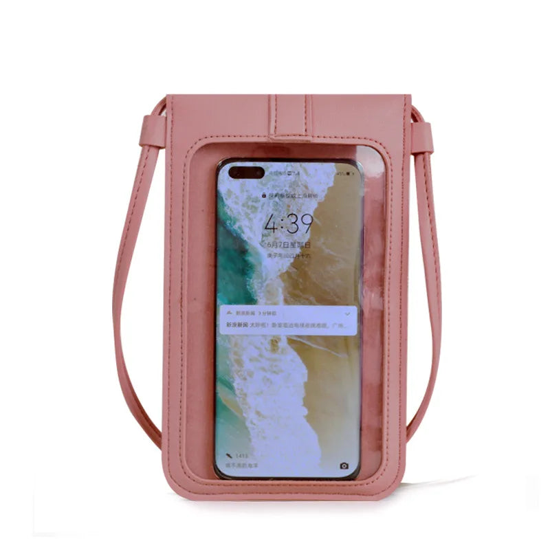 Ladies Touch Screen Cell Phone Purse Smartphone Wallet PU Leather