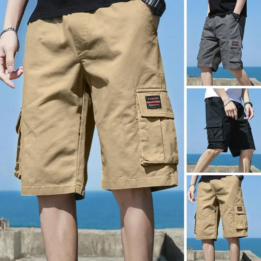 Men Shorts Men's Cargo Shorts with Multiple Pockets