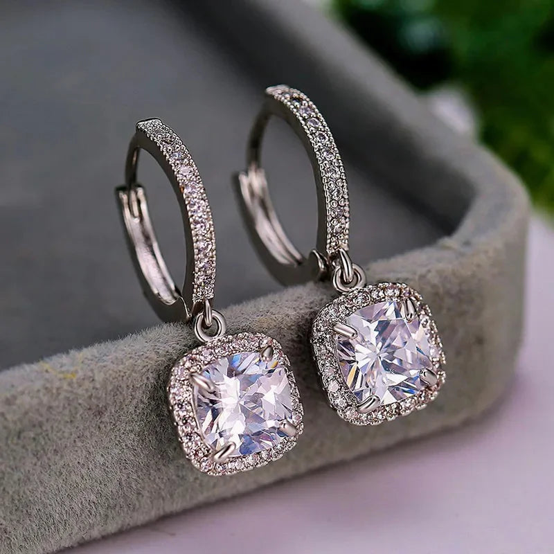 Silver 925 Jewelry with gemstone Diamond earrings